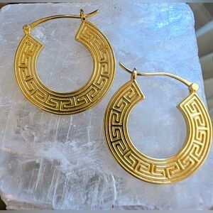 Donatello Gian Greek Design Hoop Hypoallergenic Earrings NWOT